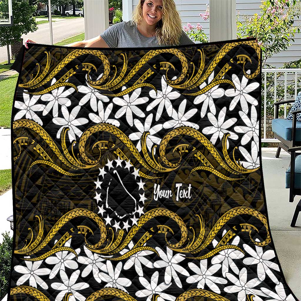 Personalised Cook Islands Manihiki Quilt Tiare Maori Polynesian Waves Tattoo LT14 Gold - Polynesian Pride