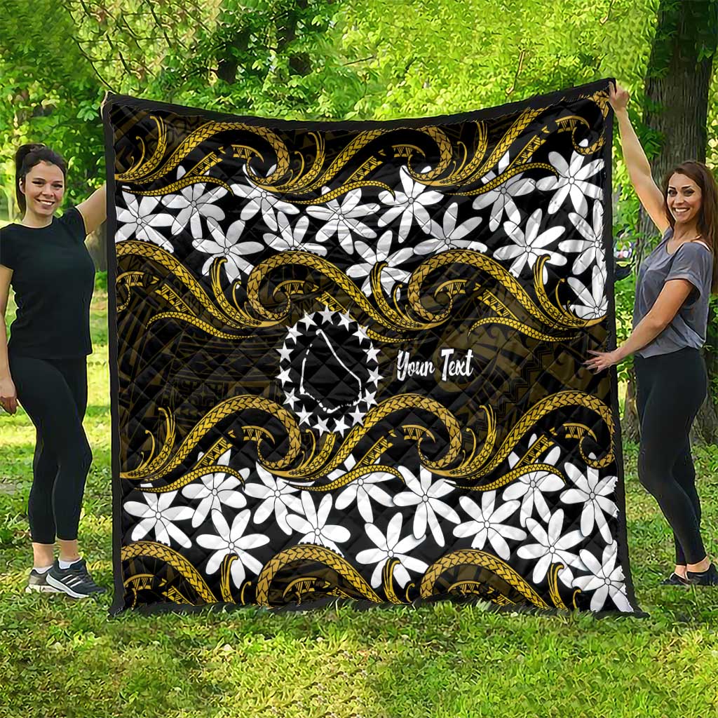 Personalised Cook Islands Manihiki Quilt Tiare Maori Polynesian Waves Tattoo LT14 - Polynesian Pride