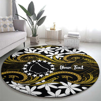 Personalised Cook Islands Manihiki Round Carpet Tiare Maori Polynesian Waves Tattoo LT14 - Polynesian Pride