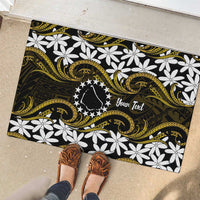 Personalised Cook Islands Manihiki Rubber Doormat Tiare Maori Polynesian Waves Tattoo LT14 - Polynesian Pride