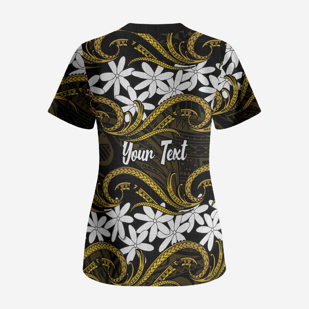 Personalised Cook Islands Manihiki Scrub Top Tiare Maori Polynesian Waves Tattoo LT14 - Polynesian Pride