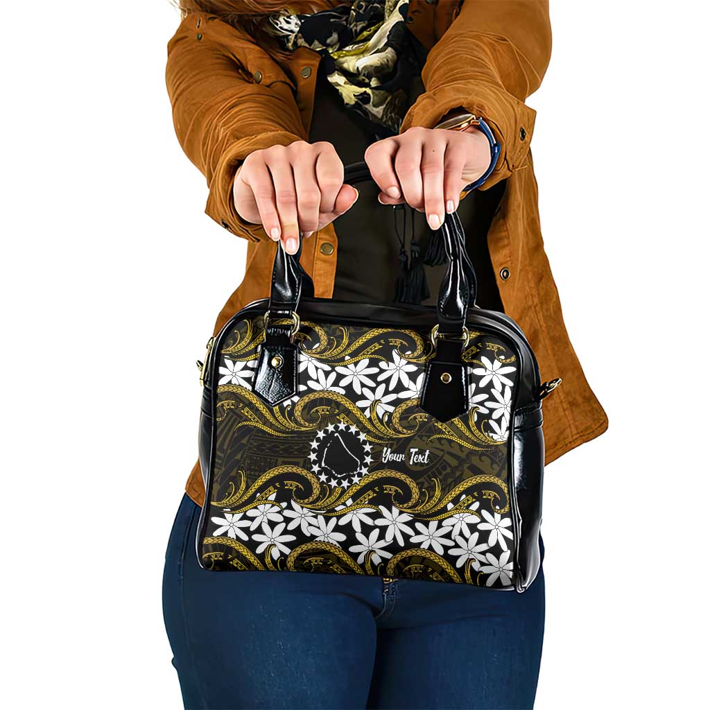 Personalised Cook Islands Manihiki Shoulder Handbag Tiare Maori Polynesian Waves Tattoo LT14 One Size Gold - Polynesian Pride