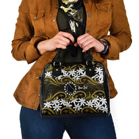 Personalised Cook Islands Manihiki Shoulder Handbag Tiare Maori Polynesian Waves Tattoo LT14 - Polynesian Pride
