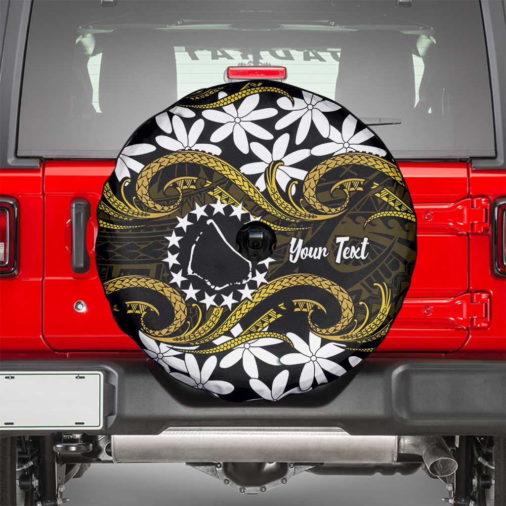 Personalised Cook Islands Manihiki Spare Tire Cover Tiare Maori Polynesian Waves Tattoo LT14 - Polynesian Pride