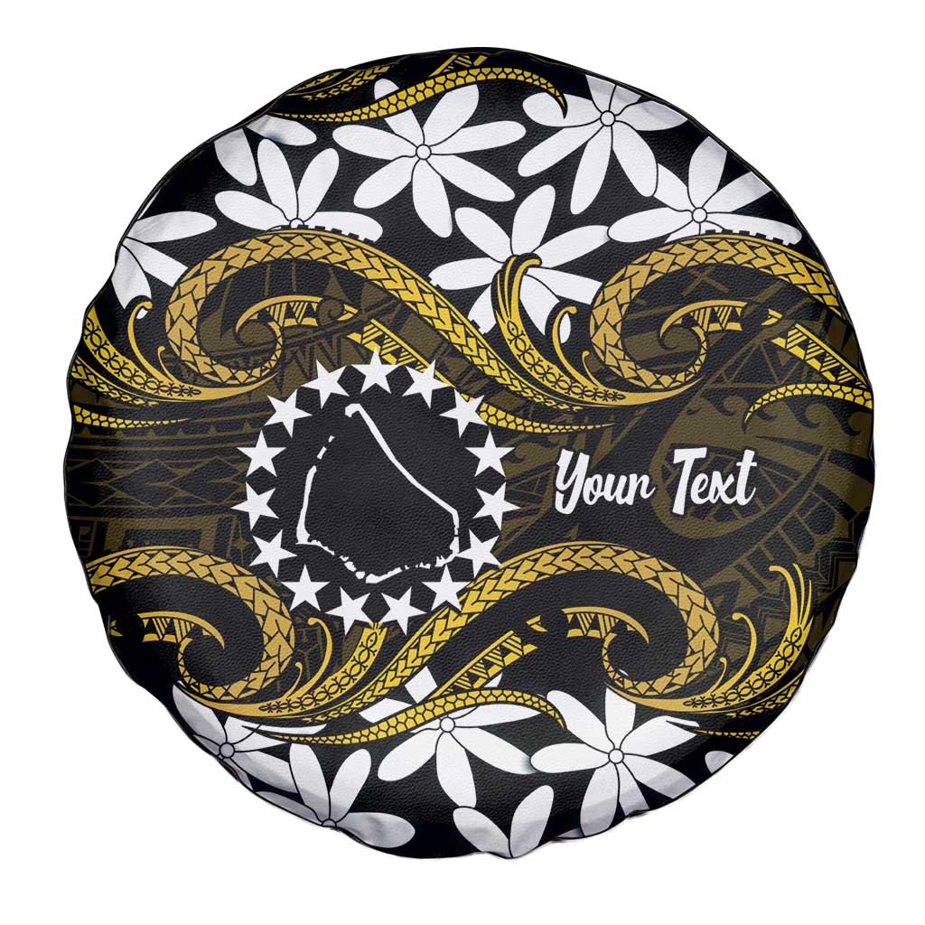 Personalised Cook Islands Manihiki Spare Tire Cover Tiare Maori Polynesian Waves Tattoo LT14 - Polynesian Pride