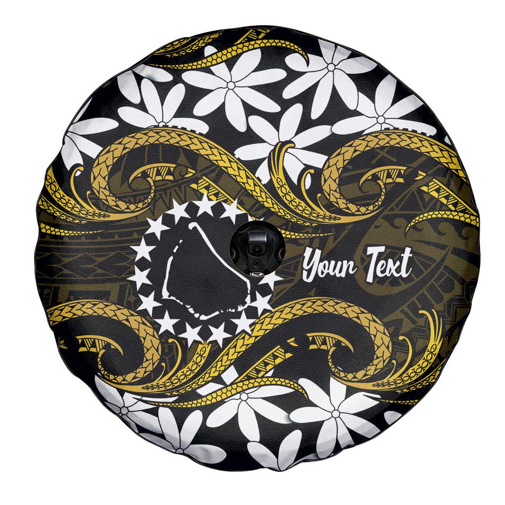 Personalised Cook Islands Manihiki Spare Tire Cover Tiare Maori Polynesian Waves Tattoo LT14 - Polynesian Pride