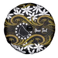 Personalised Cook Islands Manihiki Spare Tire Cover Tiare Maori Polynesian Waves Tattoo LT14 - Polynesian Pride