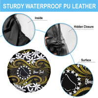 Personalised Cook Islands Manihiki Spare Tire Cover Tiare Maori Polynesian Waves Tattoo LT14 - Polynesian Pride