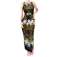 Personalised Cook Islands Manihiki Tank Maxi Dress Tiare Maori Polynesian Waves Tattoo
