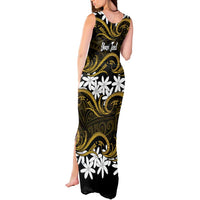Personalised Cook Islands Manihiki Tank Maxi Dress Tiare Maori Polynesian Waves Tattoo