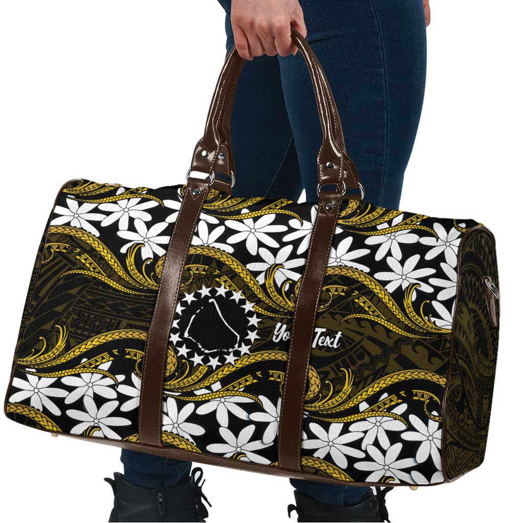Personalised Cook Islands Manihiki Travel Bag Tiare Maori Polynesian Waves Tattoo LT14 - Polynesian Pride