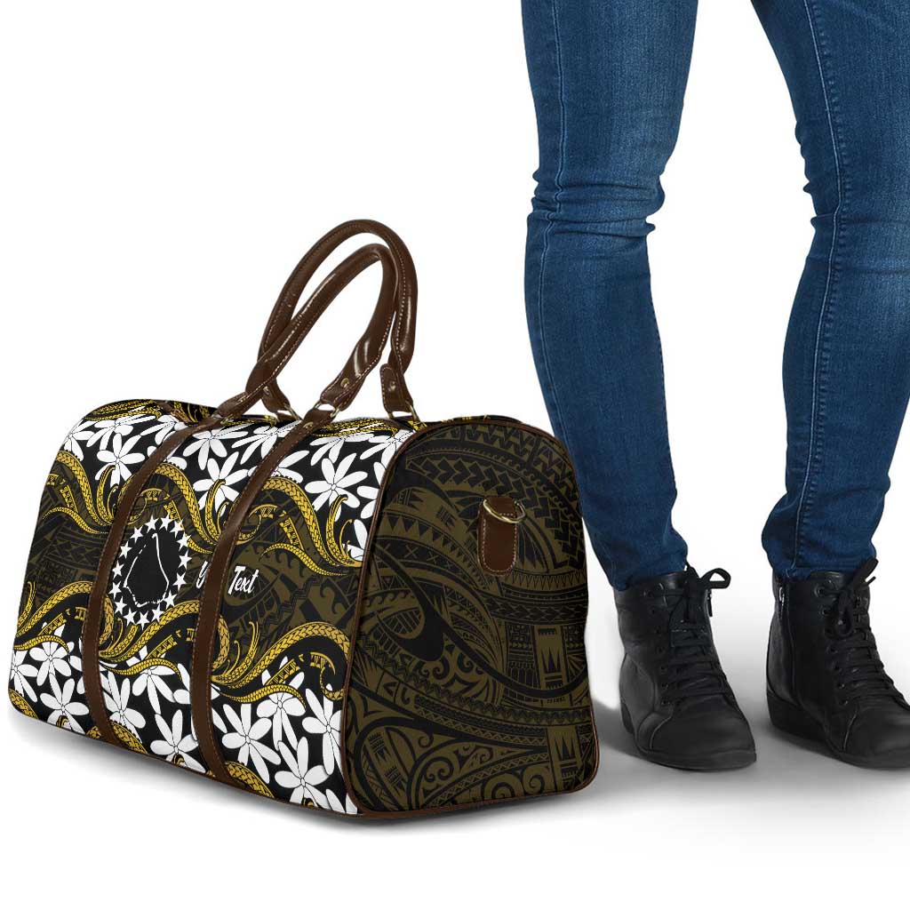 Personalised Cook Islands Manihiki Travel Bag Tiare Maori Polynesian Waves Tattoo LT14 - Polynesian Pride