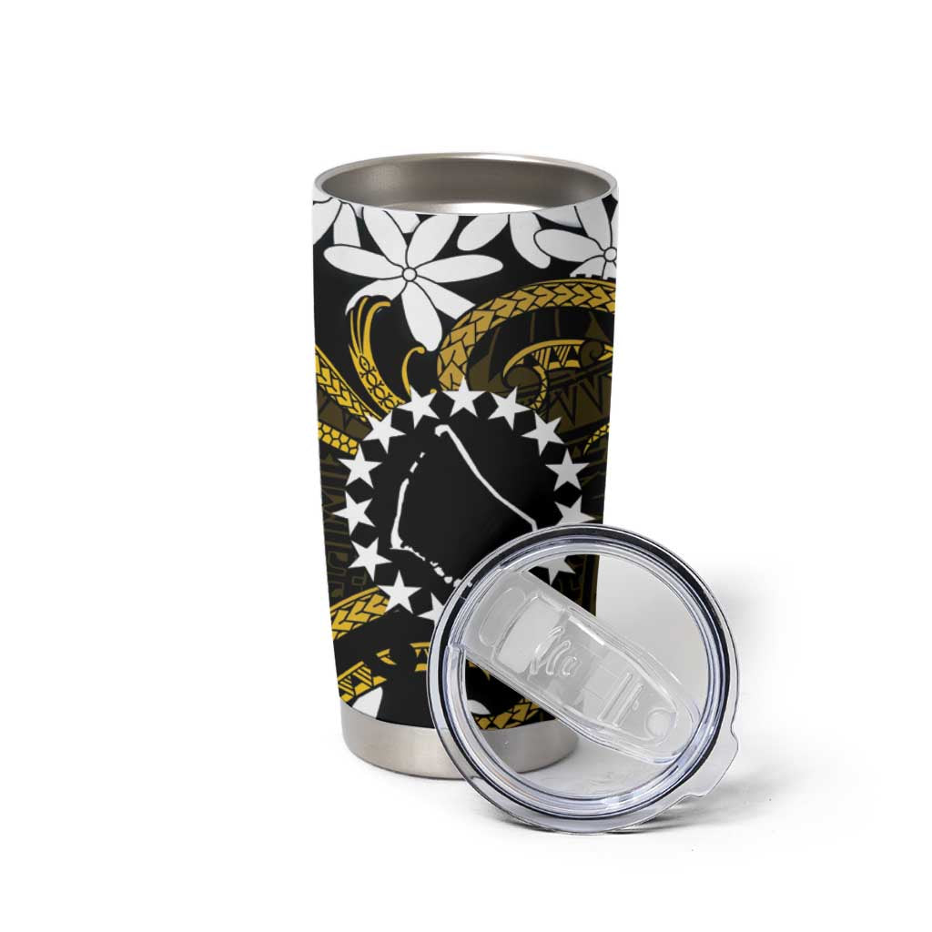 Personalised Cook Islands Manihiki Tumbler Cup Tiare Maori Polynesian Waves Tattoo LT14 - Polynesian Pride