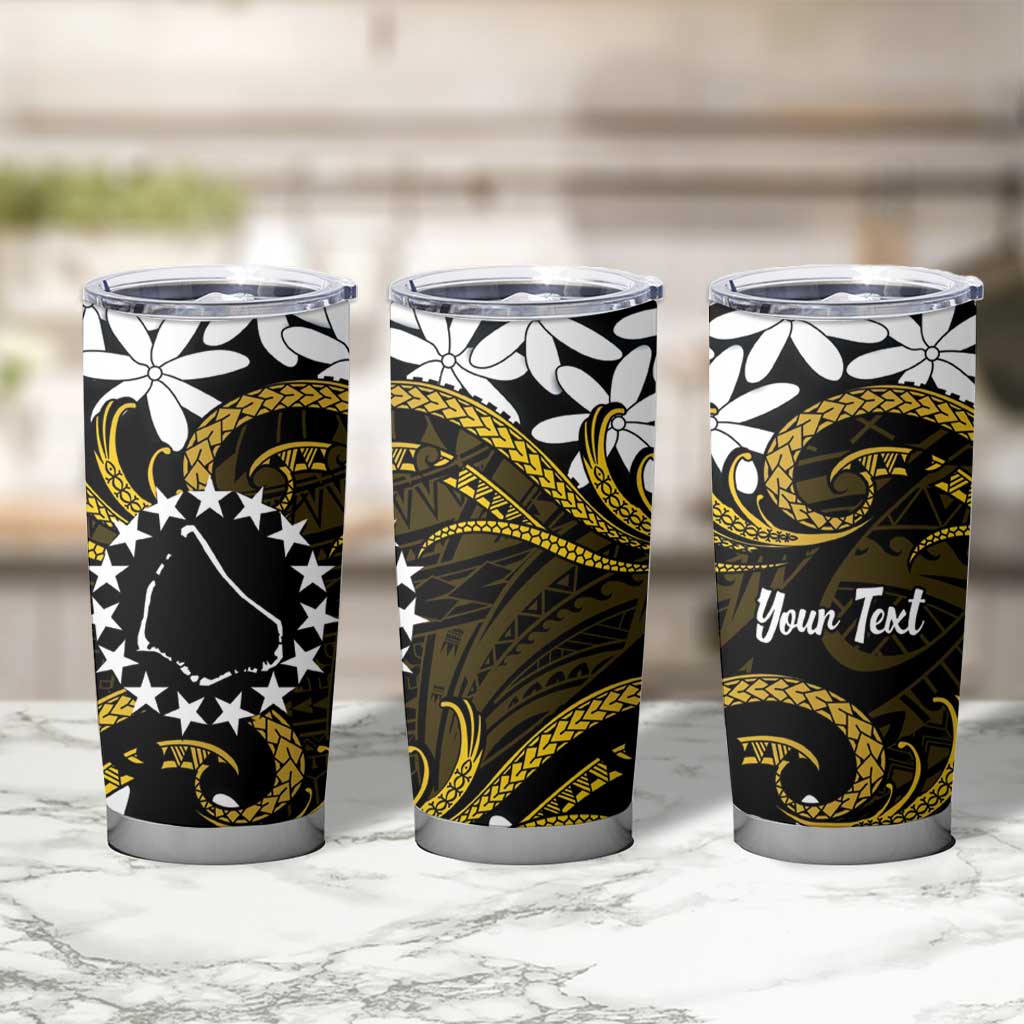 Personalised Cook Islands Manihiki Tumbler Cup Tiare Maori Polynesian Waves Tattoo LT14 - Polynesian Pride