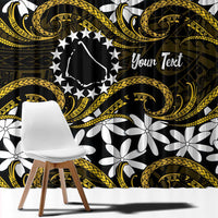 Personalised Cook Islands Manihiki Window Curtain Tiare Maori Polynesian Waves Tattoo LT14 - Polynesian Pride