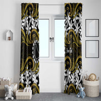 Personalised Cook Islands Manihiki Window Curtain Tiare Maori Polynesian Waves Tattoo LT14 - Polynesian Pride