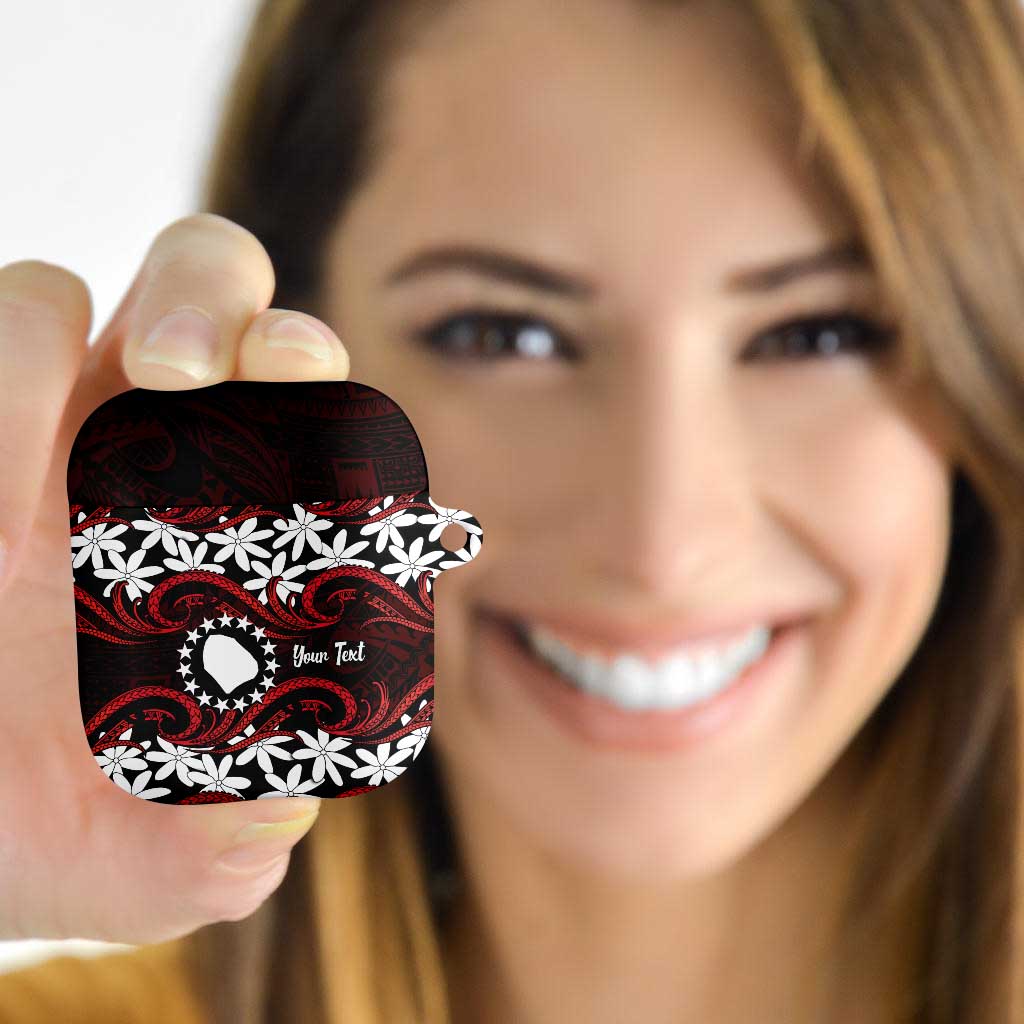 Personalised Cook Islands Atiu Enuamanu AirPods Case Tiare Maori Polynesian Waves Tattoo LT14 - Polynesian Pride