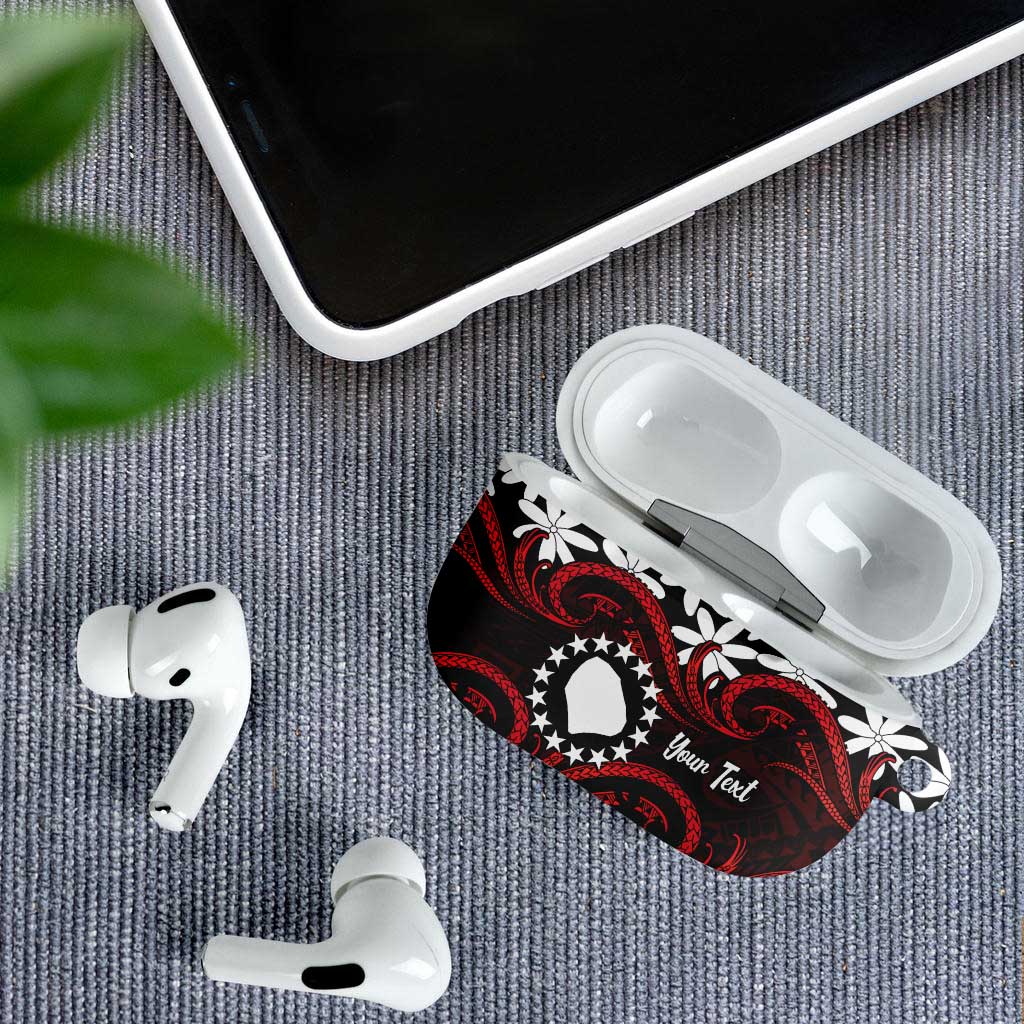 Personalised Cook Islands Atiu Enuamanu AirPods Case Tiare Maori Polynesian Waves Tattoo LT14 - Polynesian Pride