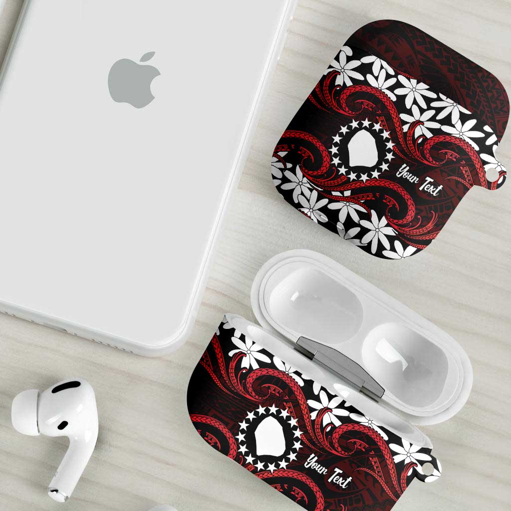 Personalised Cook Islands Atiu Enuamanu AirPods Case Tiare Maori Polynesian Waves Tattoo LT14 - Polynesian Pride
