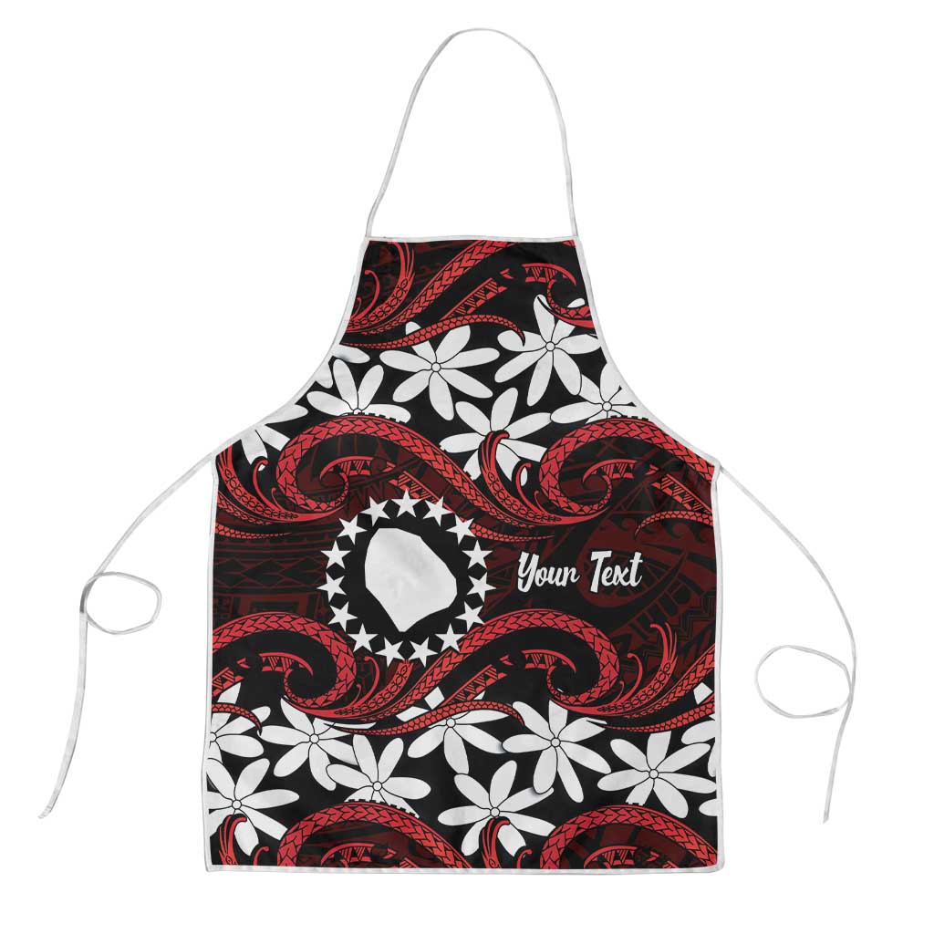 Personalised Cook Islands Atiu Enuamanu Apron Tiare Maori Polynesian Waves Tattoo