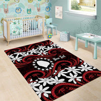 Personalised Cook Islands Atiu Enuamanu Area Rug Tiare Maori Polynesian Waves Tattoo LT14 - Polynesian Pride
