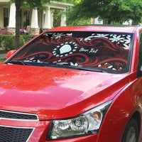 Personalised Cook Islands Atiu Enuamanu Auto Sun Shade Tiare Maori Polynesian Waves Tattoo LT14 - Polynesian Pride