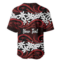 Personalised Cook Islands Atiu Enuamanu Baseball Jersey Tiare Maori Polynesian Waves Tattoo LT14 - Polynesian Pride