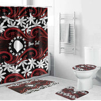 Personalised Cook Islands Atiu Enuamanu Bathroom Set Tiare Maori Polynesian Waves Tattoo LT14 Bathroom Set (4 pcs) Red - Polynesian Pride