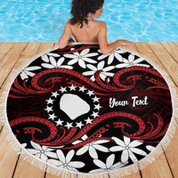 Personalised Cook Islands Atiu Enuamanu Beach Blanket Tiare Maori Polynesian Waves Tattoo LT14 - Polynesian Pride