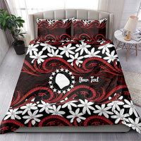 Personalised Cook Islands Atiu Enuamanu Bedding Set Tiare Maori Polynesian Waves Tattoo LT14 - Polynesian Pride