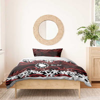 Personalised Cook Islands Atiu Enuamanu Bedding Set Tiare Maori Polynesian Waves Tattoo LT14 - Polynesian Pride