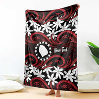 Personalised Cook Islands Atiu Enuamanu Blanket Tiare Maori Polynesian Waves Tattoo LT14 - Polynesian Pride