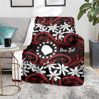 Personalised Cook Islands Atiu Enuamanu Blanket Tiare Maori Polynesian Waves Tattoo LT14 - Polynesian Pride