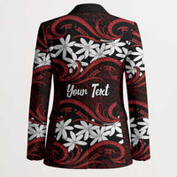 Personalised Cook Islands Atiu Enuamanu Blazer Tiare Maori Polynesian Waves Tattoo LT14 - Polynesian Pride
