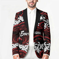 Personalised Cook Islands Atiu Enuamanu Blazer Tiare Maori Polynesian Waves Tattoo LT14 - Polynesian Pride