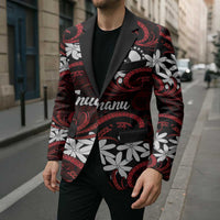 Personalised Cook Islands Atiu Enuamanu Blazer Tiare Maori Polynesian Waves Tattoo LT14 - Polynesian Pride