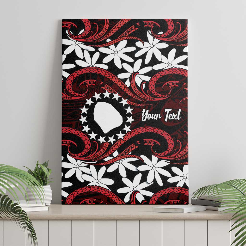 Personalised Cook Islands Atiu Enuamanu Canvas Wall Art Tiare Maori Polynesian Waves Tattoo LT14 - Polynesian Pride