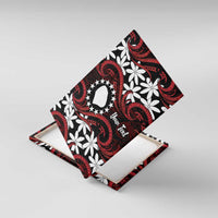 Personalised Cook Islands Atiu Enuamanu Canvas Wall Art Tiare Maori Polynesian Waves Tattoo LT14 With Frame Red - Polynesian Pride