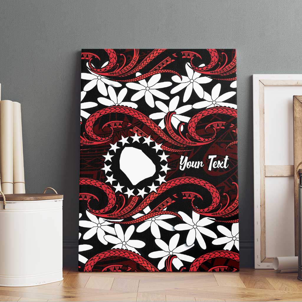 Personalised Cook Islands Atiu Enuamanu Canvas Wall Art Tiare Maori Polynesian Waves Tattoo LT14 - Polynesian Pride
