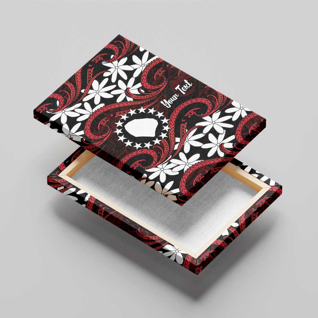 Personalised Cook Islands Atiu Enuamanu Canvas Wall Art Tiare Maori Polynesian Waves Tattoo LT14 - Polynesian Pride