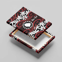 Personalised Cook Islands Atiu Enuamanu Canvas Wall Art Tiare Maori Polynesian Waves Tattoo LT14 - Polynesian Pride