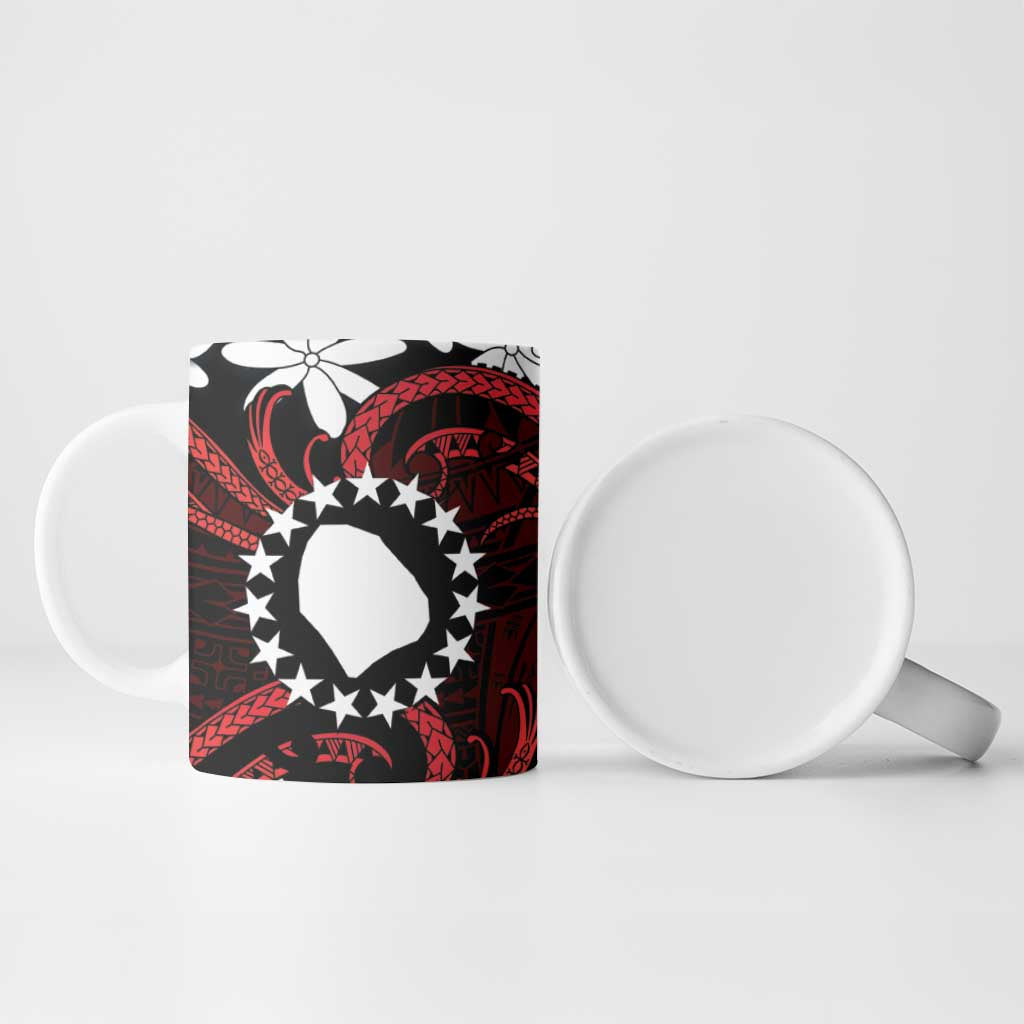 Personalised Cook Islands Atiu Enuamanu Ceramic Mug Tiare Maori Polynesian Waves Tattoo LT14 - Polynesian Pride