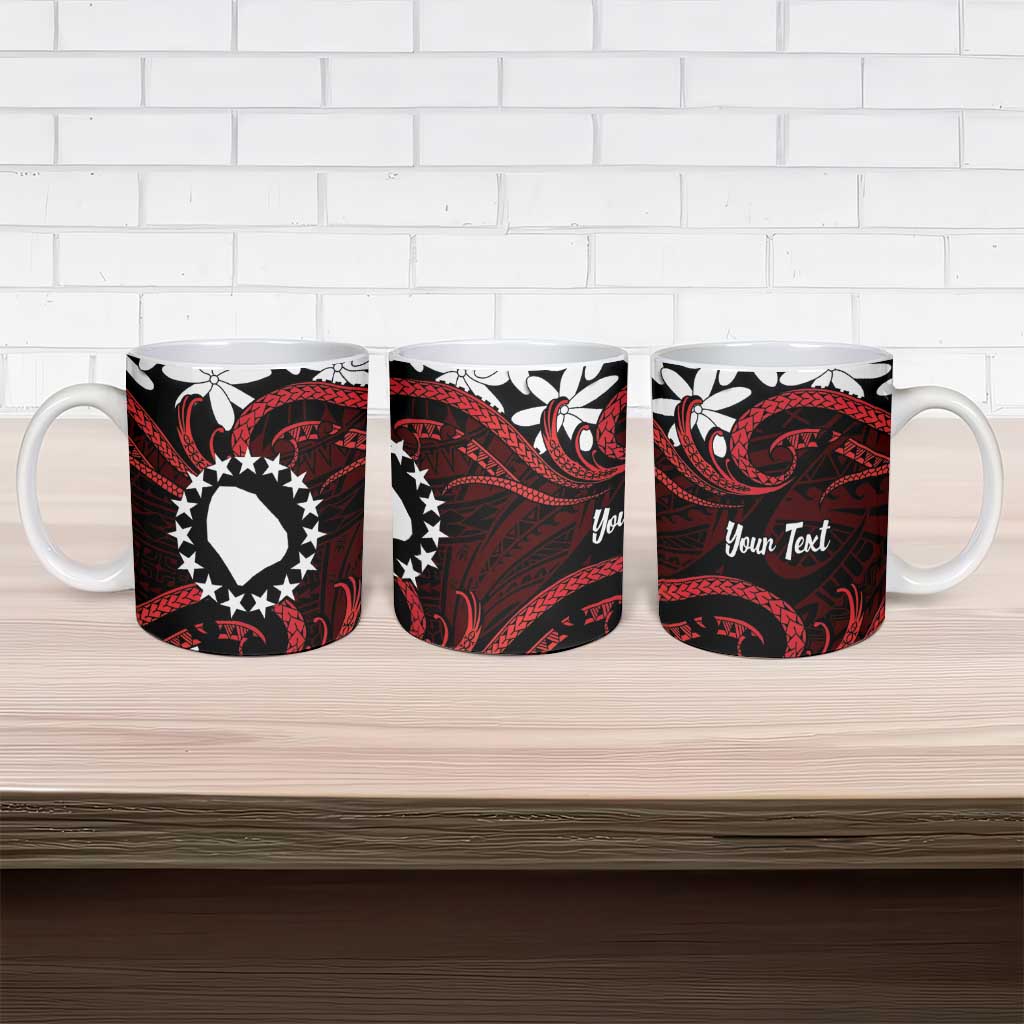 Personalised Cook Islands Atiu Enuamanu Ceramic Mug Tiare Maori Polynesian Waves Tattoo LT14 - Polynesian Pride