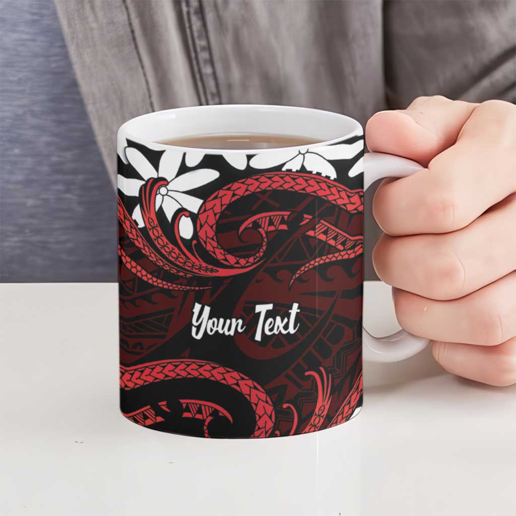 Personalised Cook Islands Atiu Enuamanu Ceramic Mug Tiare Maori Polynesian Waves Tattoo LT14 - Polynesian Pride