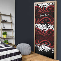 Personalised Cook Islands Atiu Enuamanu Door Cover Tiare Maori Polynesian Waves Tattoo LT14 - Polynesian Pride