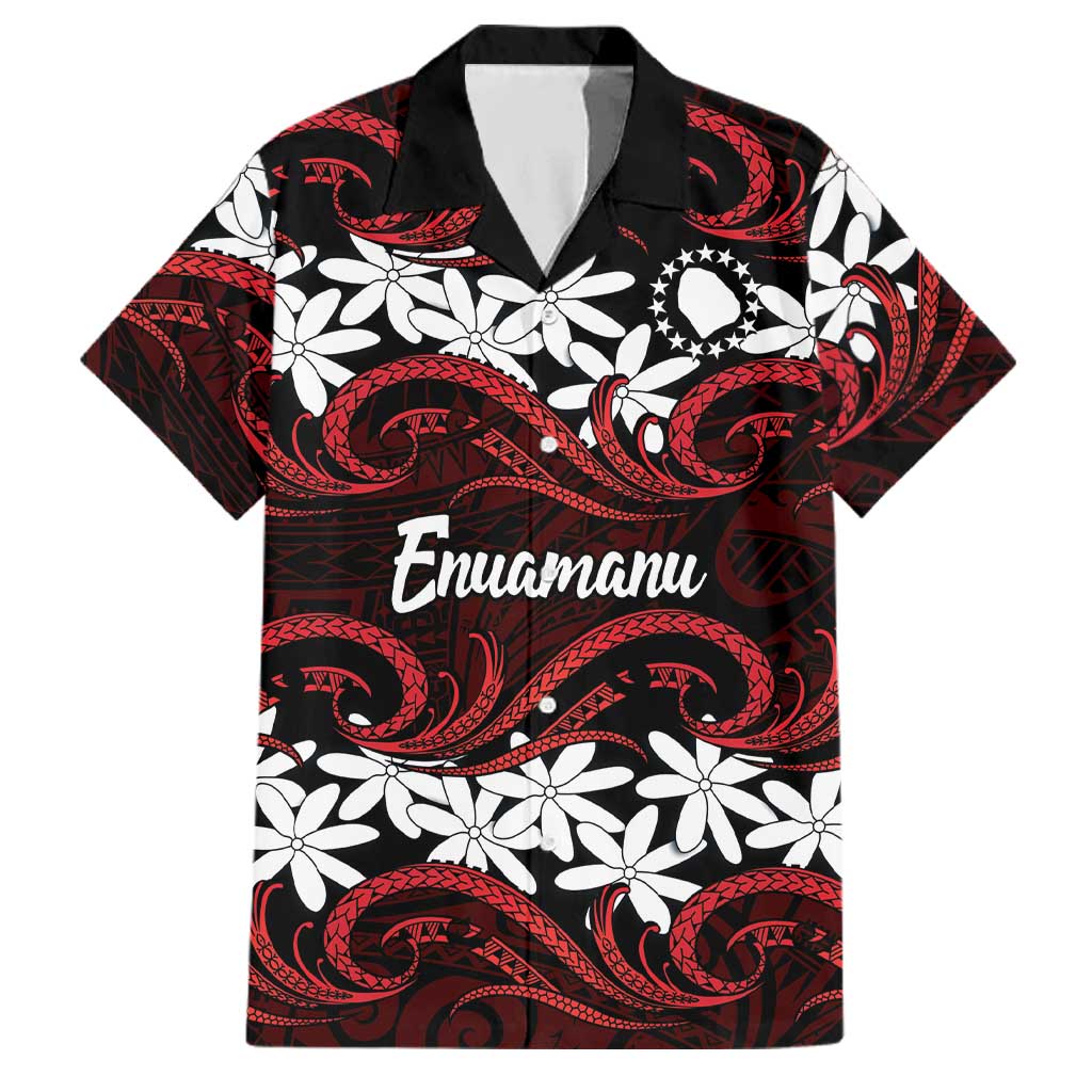 Personalised Cook Islands Atiu Enuamanu Family Matching Mermaid Dress and Hawaiian Shirt Tiare Maori Polynesian Waves Tattoo