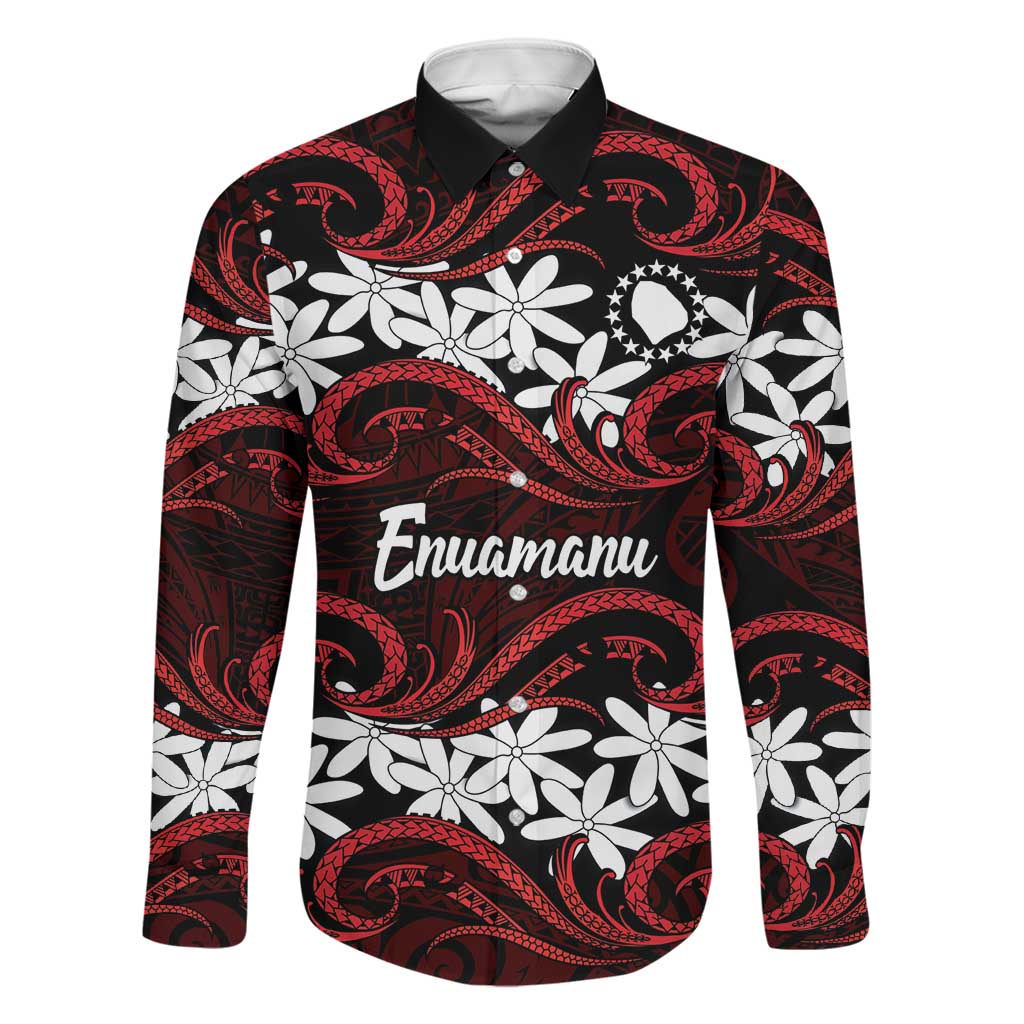 Personalised Cook Islands Atiu Enuamanu Family Matching Mermaid Dress and Hawaiian Shirt Tiare Maori Polynesian Waves Tattoo