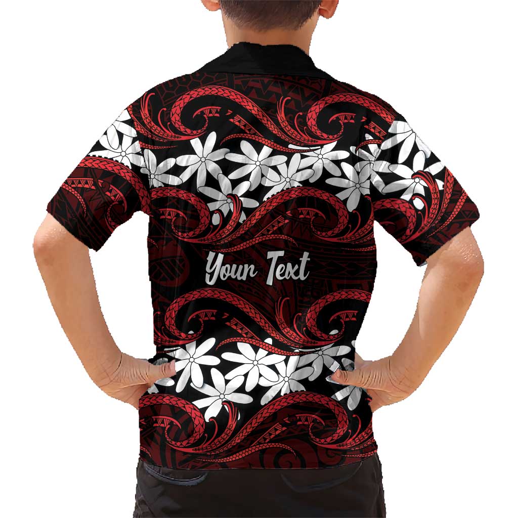 Personalised Cook Islands Atiu Enuamanu Family Matching Tank Maxi Dress and Hawaiian Shirt Tiare Maori Polynesian Waves Tattoo