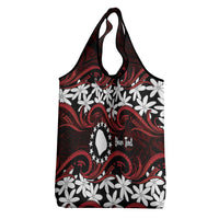 Personalised Cook Islands Atiu Enuamanu Grocery Bag Tiare Maori Polynesian Waves Tattoo LT14 - Polynesian Pride