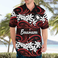 Personalised Cook Islands Atiu Enuamanu Hawaiian Shirt Tiare Maori Polynesian Waves Tattoo